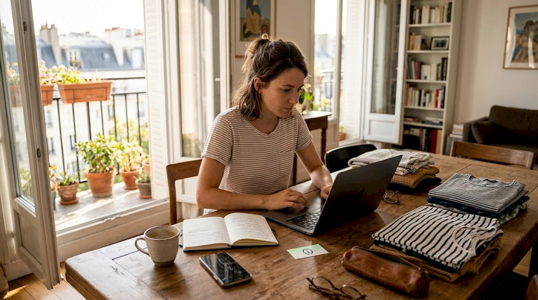 Un entrepreneur gère la personnalisation de sa boutique Shopify depuis le confort de son appartement.