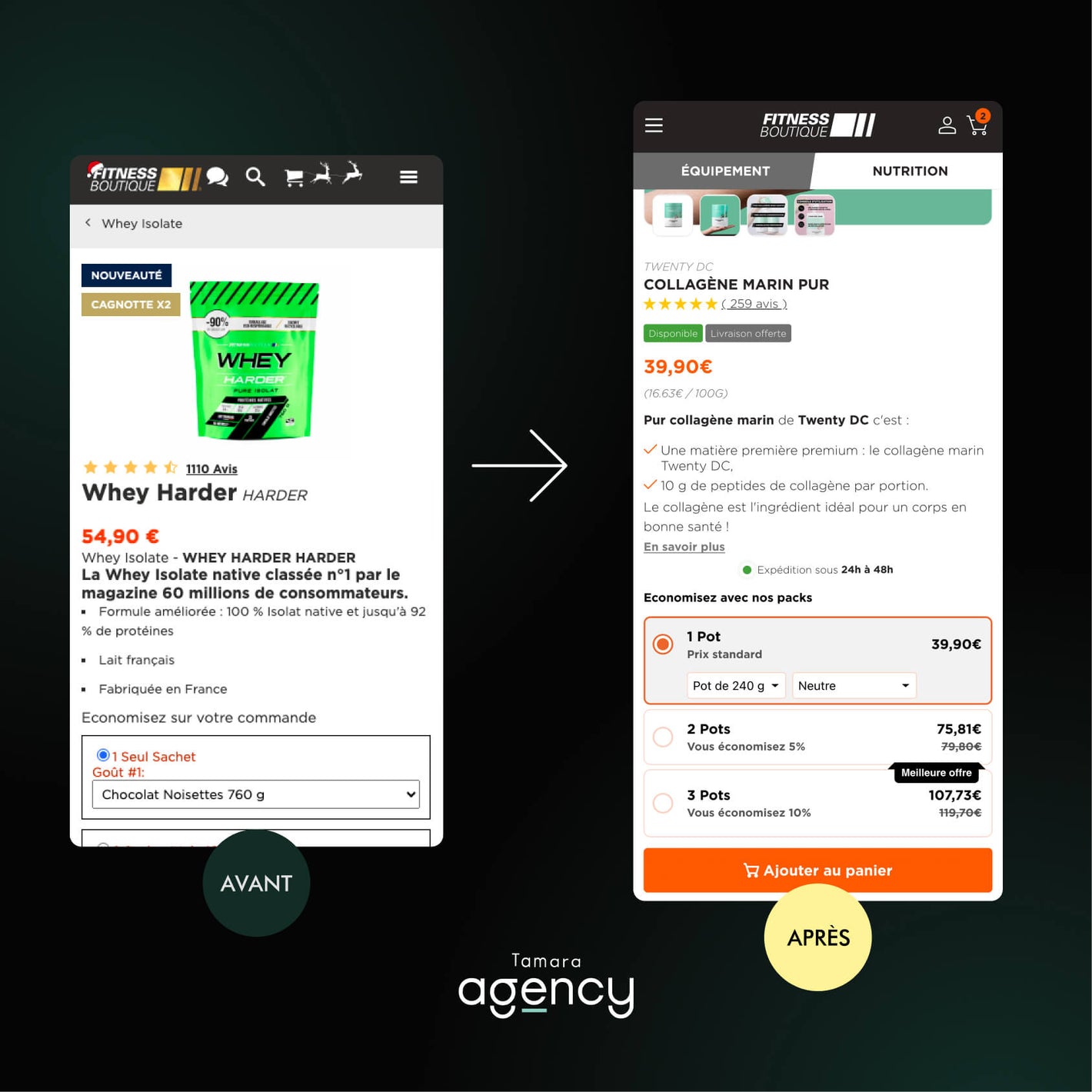 Aperçu mobile de la nouvelle boutique Shopify Plus – page produit